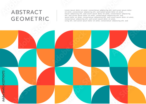 Abstract geometric circle cut shape flat design with space for your text