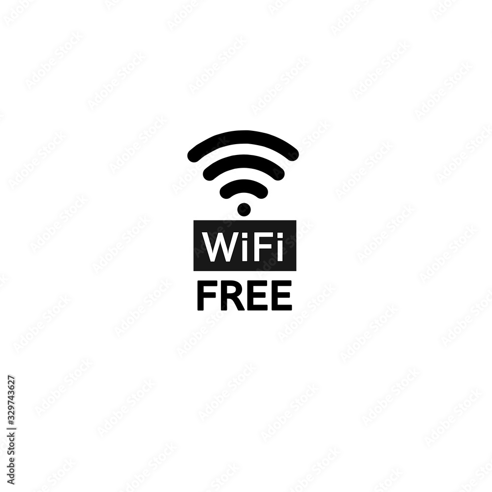 Wi-Fi icon, free zone. Raster illustration Wi-Fi icon, free zone. Raster illustration