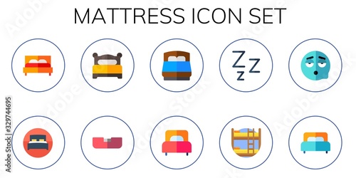 mattress icon set