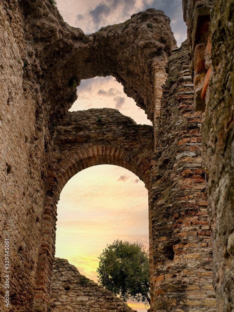 Roman ruins - Grottoes of Catullus near Lake Garda - Sirmione, Italy