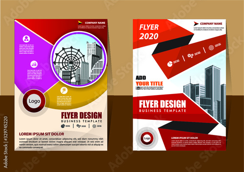 Business abstract vector template Brochure design cover modern layout annual report poster flyer in A4 with colorful triangles geometric shapes for tech science market with light background