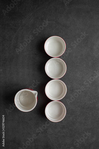 Wallpaper Mural Empty Cup of tea on dark gray background,top view. Torontodigital.ca