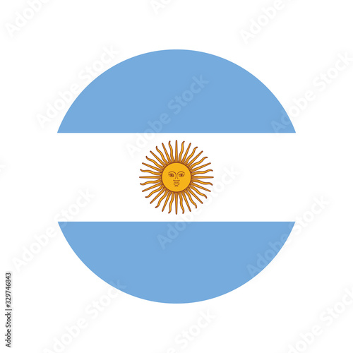 Round Argentina flag. Vector illustration eps 10.