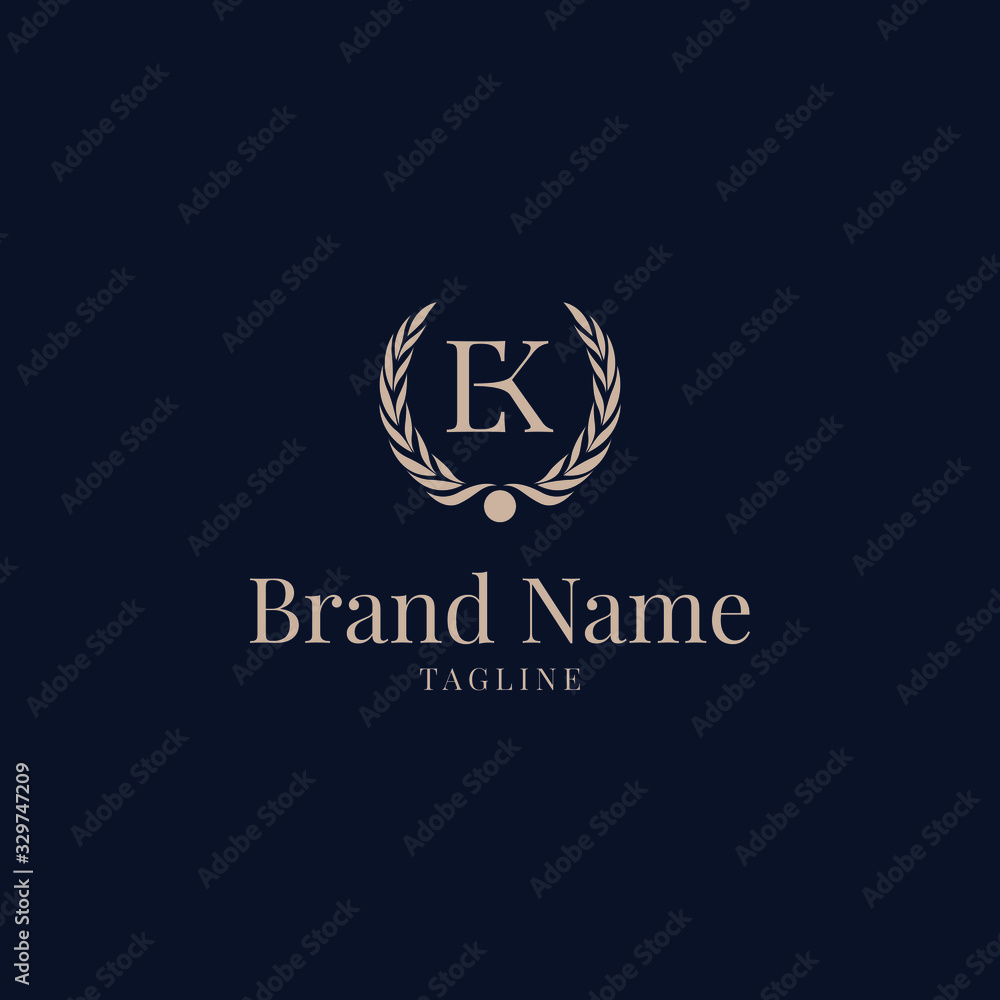 Wheat EK logo elegance golden navy luxury