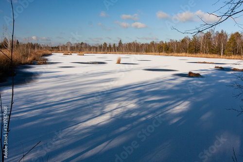 Winterlandschaft mit Torfsee im Ried von Bad Wurzach in Oberschwaben photo