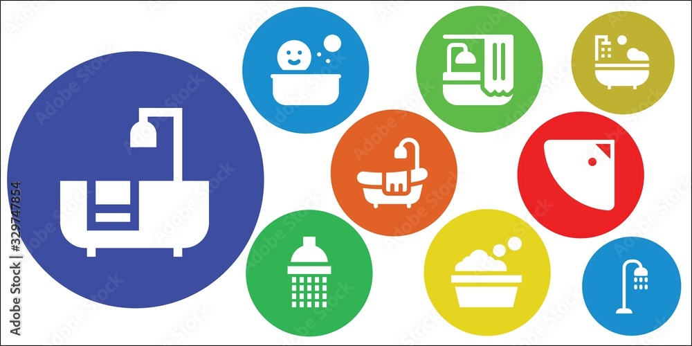 tub icon set tub icon set