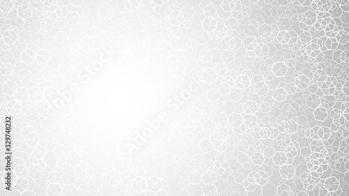 White Geometric Background. Gray Polygonal Backdrop. Abstract Stock Vector Illustration. Hexagon Outline Shapes. Presentation, Banner, Print, Poster, Cover, Flyer, Brochure Gradient Template
