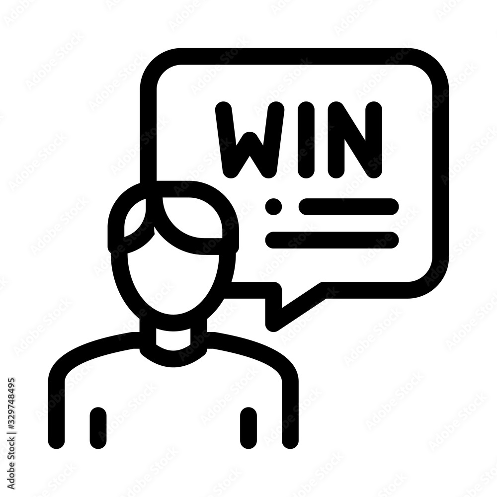 Winner Man Icon Vector. Outline Winner Man Sign. Isolated Contour Symbol Illustration Winner Man Icon Vector. Outline Winner Man Sign. Isolated Contour Symbol Illustration