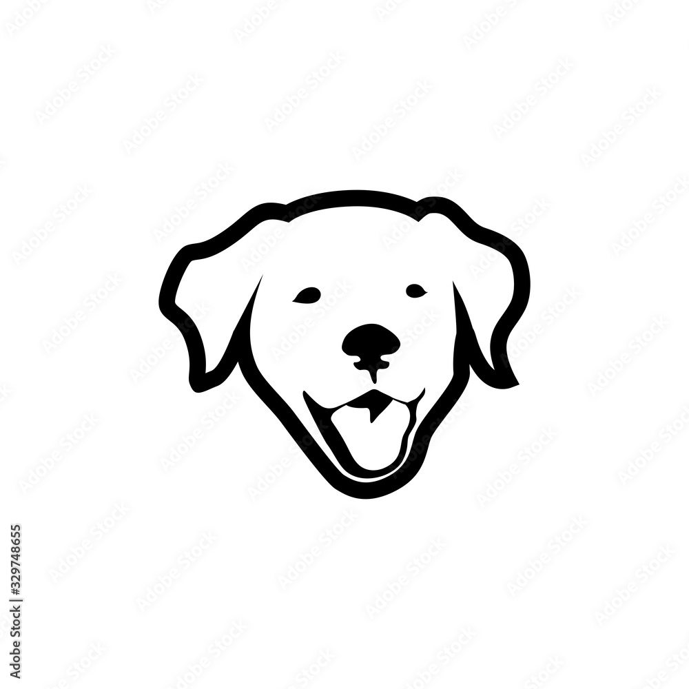 Cute Dog's Head Logo lineart (Black and White) Cute Dog's Head Logo lineart (Black and White)