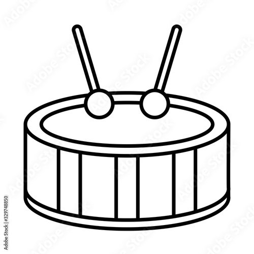 cute drum child toy flat style icon photo