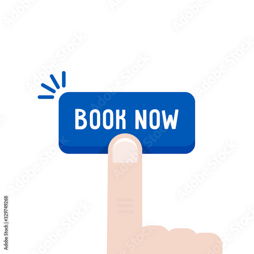 finger press on button like online booking