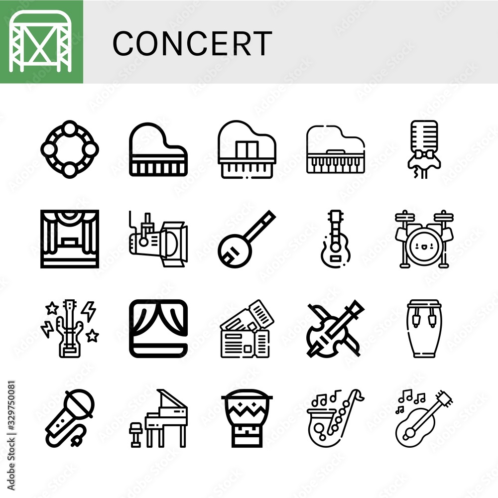 concert simple icons set concert simple icons set