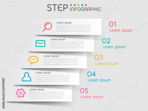 Paper note shape elements with steps,road map,options,milestone,timeline,processes or workflow.Business data visualization.Creative step infographic template for presentation,vector illustration.