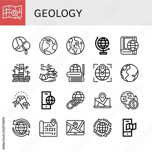 Fototapet geology icon set