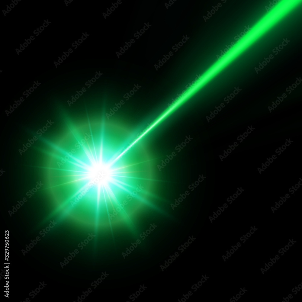 green laser beam. vector illustration