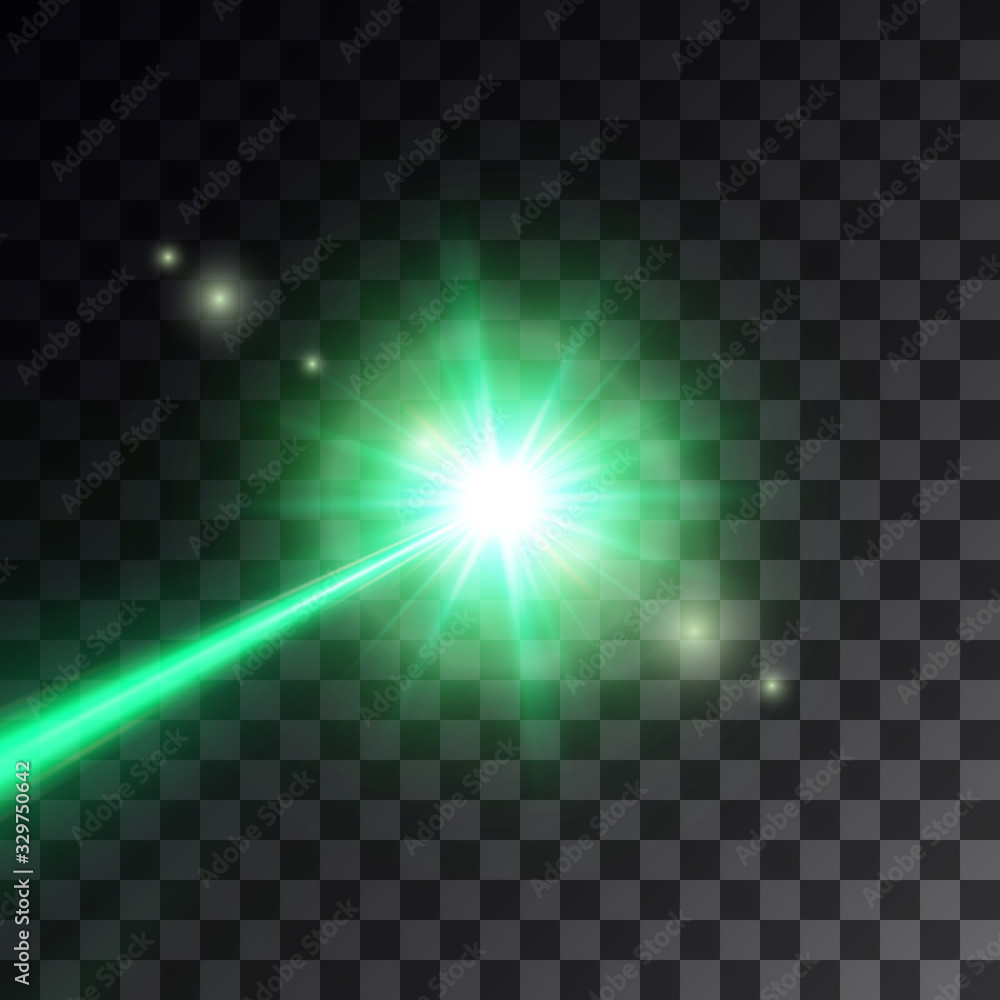 green laser beam. vector illustration Stock Vector | Adobe Stock