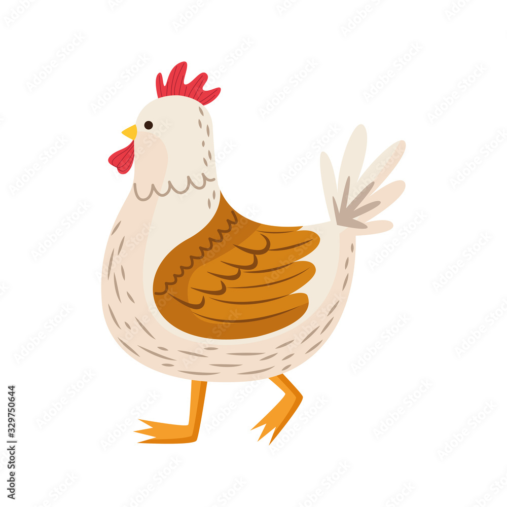 cute hen bird easter character