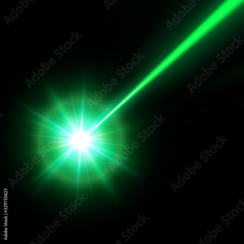 green laser beam. vector illustration