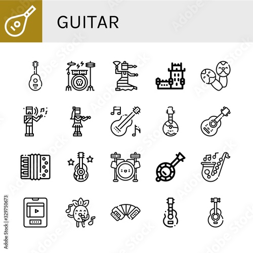 guitar icon set