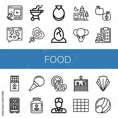 food simple icons set