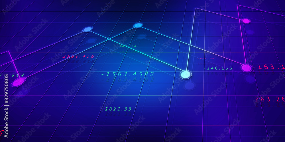 Naklejka premium 2d rendering Stock market online business concept. business Graph