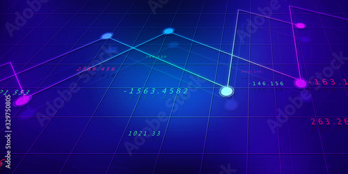 2d rendering Stock market online business concept. business Graph 