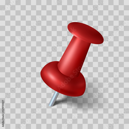realistic pin with shadow. vector illustration