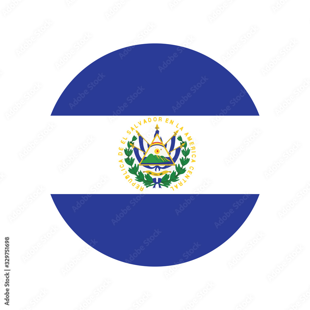 El Salvador Flag Button, News Concept Badge, 3d illustration on white background, round flag of El Salvador. - obrazy, fototapety, plakaty 