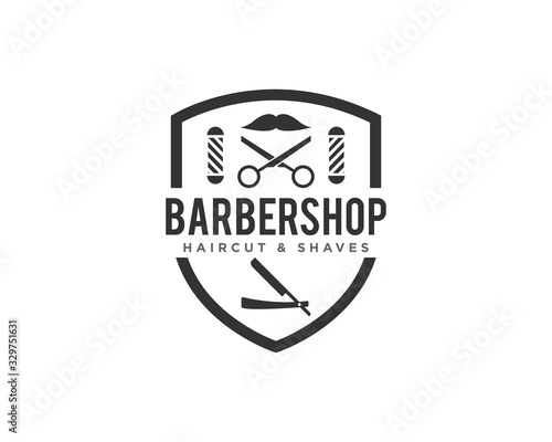 Barbershop or Haircut Logo Icon Design Vector