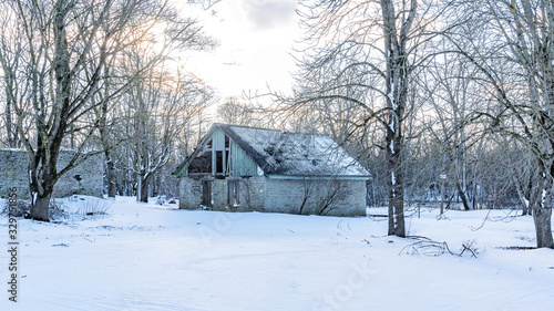 manor in winter time, estonia, europe © Urmas