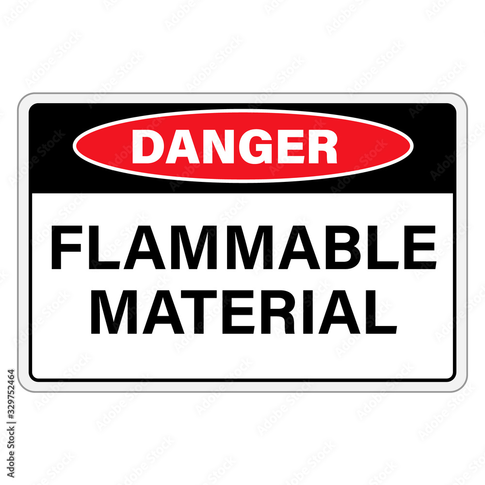 Fototapeta premium Danger flammable material sign, label isolated on white background