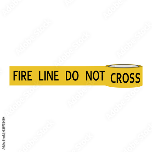 Fire line do not cross yellow caution tape.