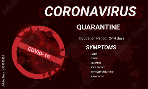 Symptoms of COVID-19 Wuhan Novel coronavirus 2019-nCoV. Concept of coronavirus COVID nCoV biohazard danger.