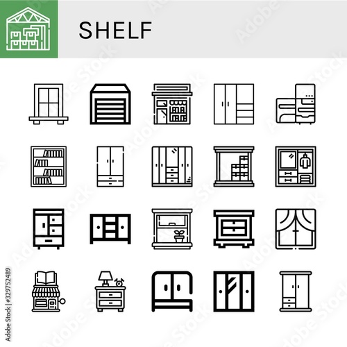 shelf simple icons set