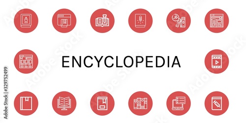 Set of encyclopedia icons