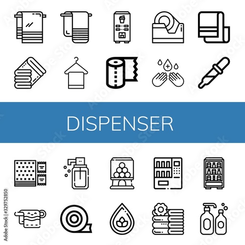 dispenser icon set