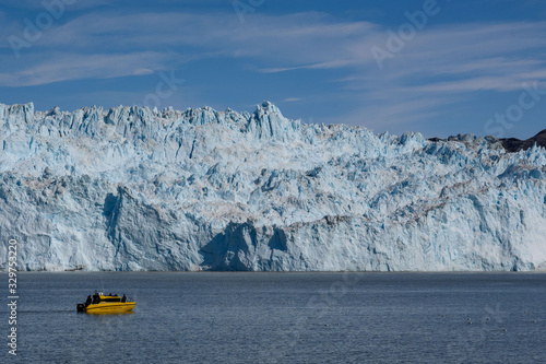 West Greenland Glacier Lodge Eqi blue sky photo