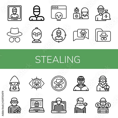 Set of stealing icons