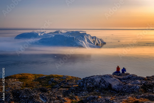 Greenland Ilulissat color glaciers sea ocean fjord