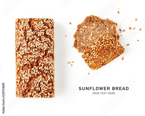 Fresh bread with sunflower seeds
