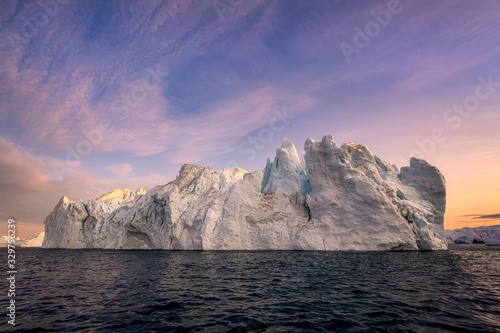 Greenland Ilulissat color glaciers sea ocean fjord photo