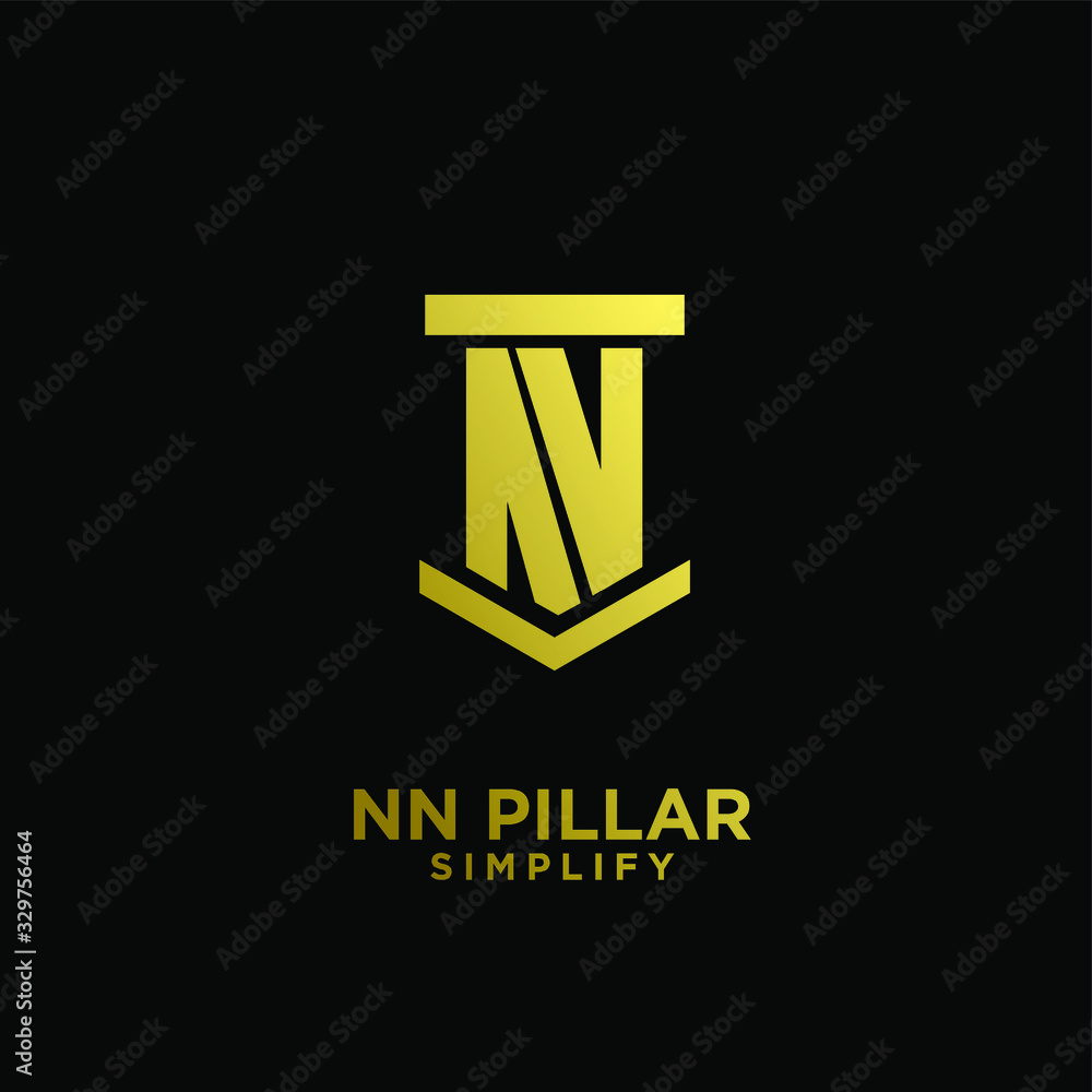 minimal nn n pillar letter initial gold luxury logo icon design minimal nn n pillar letter initial gold luxury logo icon design