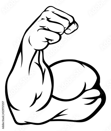 A strong arm showing its biceps muscle illustration photo