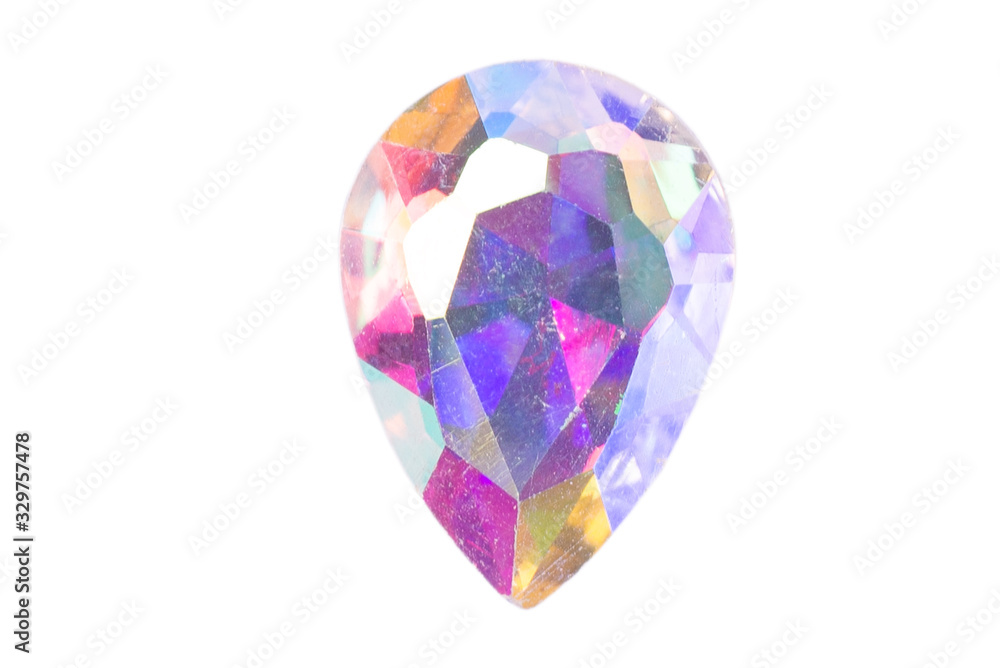 Shiny rhinestones isolated on white background, gemstone Shiny rhinestones isolated on white background, gemstone