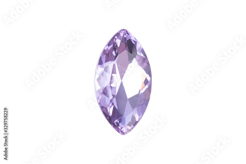 Shiny rhinestones isolated on white background, gemstone