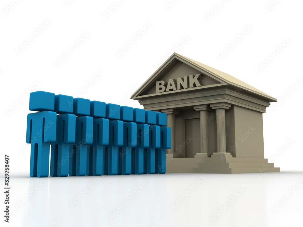 3d rendering Build bank 3d rendering Build bank