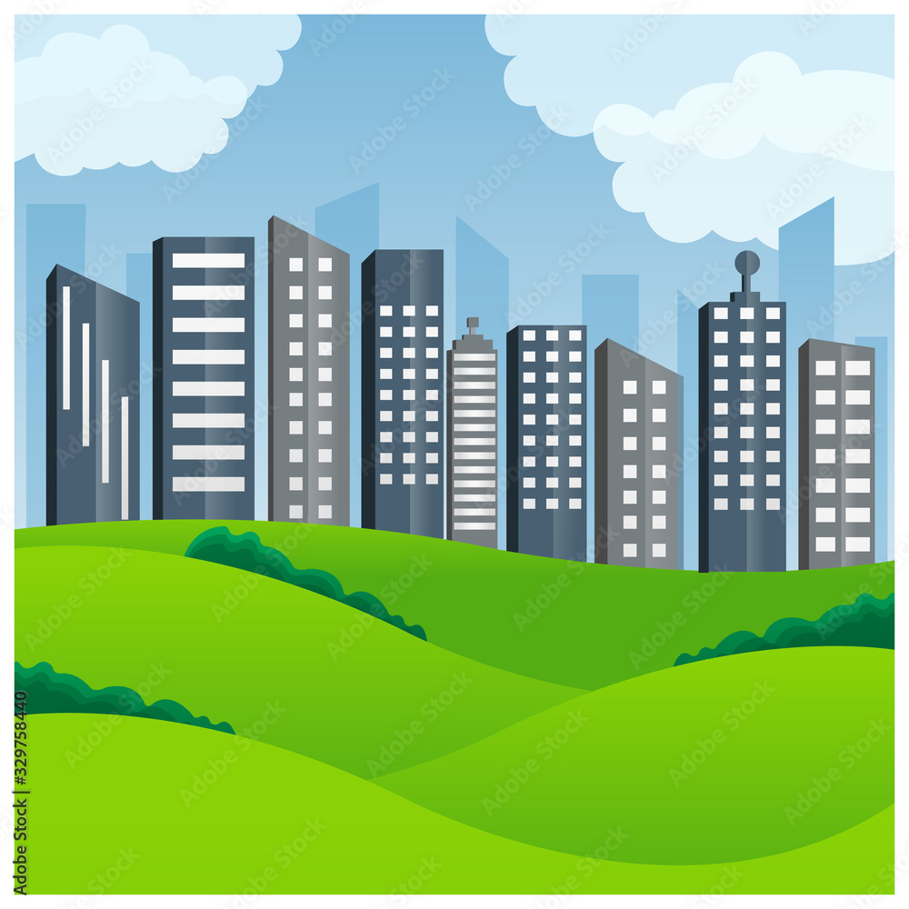 vector illustration of green city 