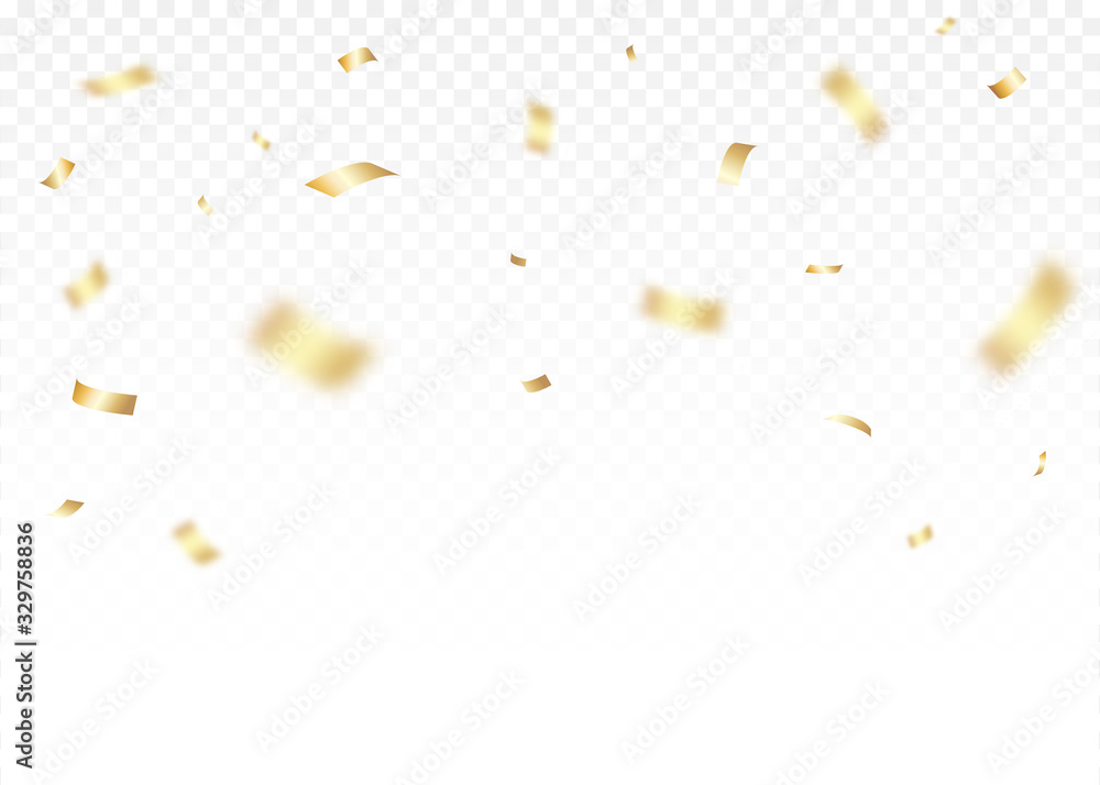 Vector Confetti Overlays. Gold Confetti Party Celebration Background