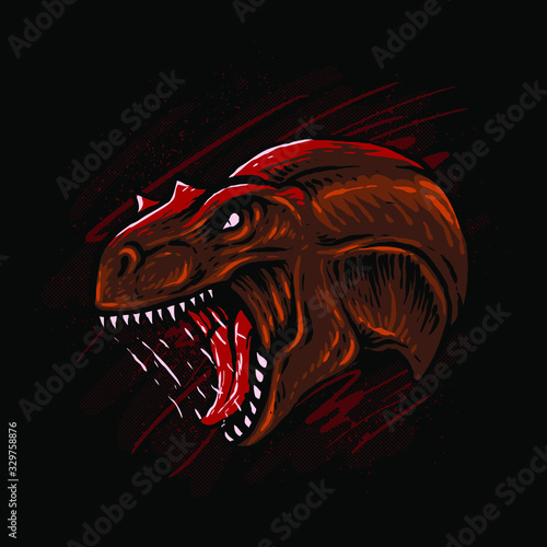 Allosaurus head vector illustrator