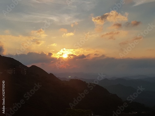 sunset in the mountains